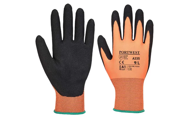 Portwest Dermi Grip Npr15 Nitrile Sandy Gloves Orange Black 2xl Pack Of 1 product image