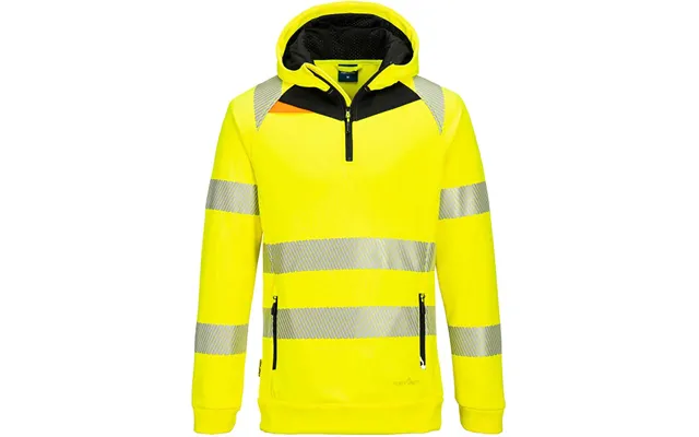 Portwest Dx4 Hi Vis 1 4 Zip Hoodie Yellow Black 3xl product image