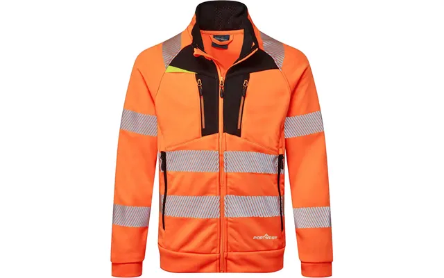 Portwest Dx4 Hi Vis Funnel Neck Zipped Sweatshirt Orange Black 5xl