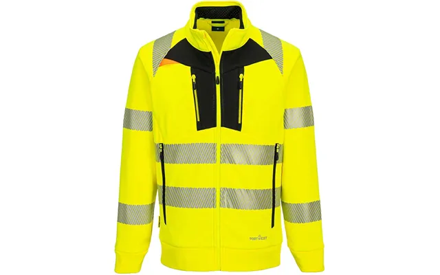 Portwest Dx4 Hi Vis Funnel Neck Zipped Sweatshirt Yellow Black 4xl product image