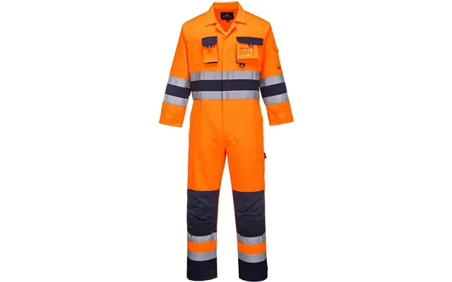 Portwest Nantes Hi Vis Overall Orange Navy 2xl product image