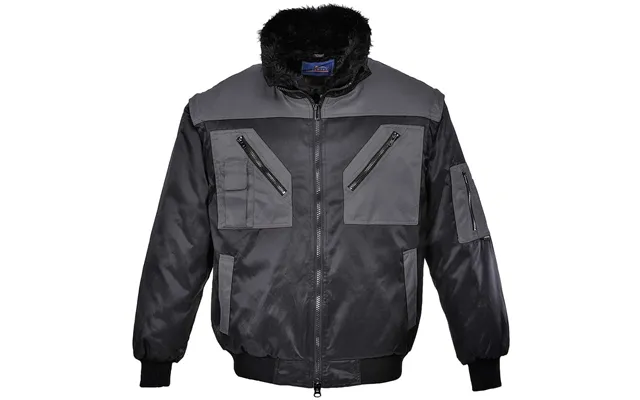 Portwest Pj20 Pilot Jacket 2 Tone Black Grey 4xl