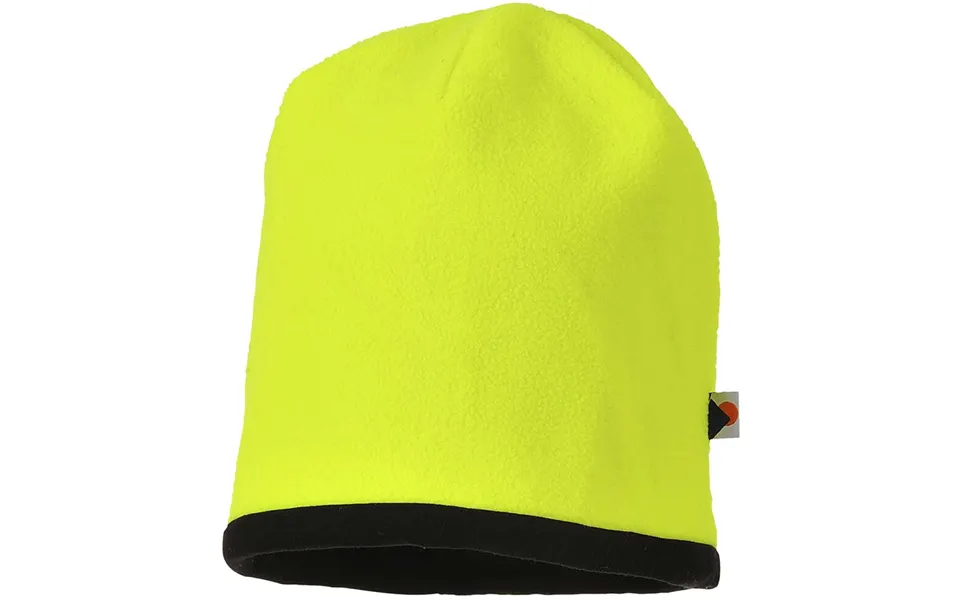 Portwest Reversible Hi Vis Beanie Hat Yellow Black One Size