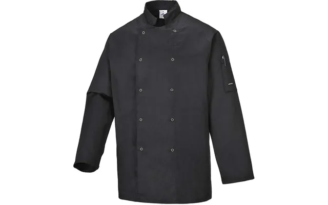 Portwest Suffolk Chefs Long Sleeve Jacket Black Xl