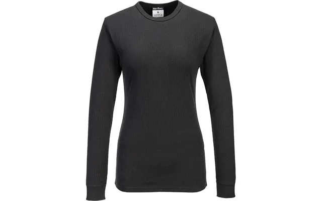 Portwest Womens Long Sleeve Thermal Baselayer T Shirt Black Xs