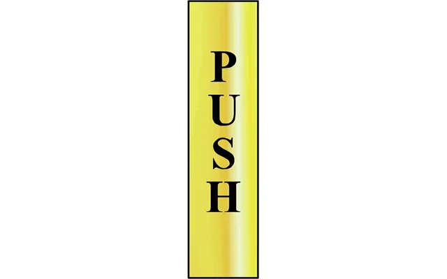 Scan Brass Effect Vertical Push Sign 200mm 50mm Standard