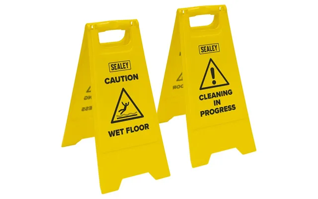 Sealey 2 Piece Wet Floor Cleaning In Progress Signs Set