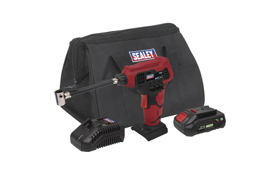 Sealey Cp20vap 20v Cordless Air Pump 1 X 2ah Li-ion Battery Charger Bag