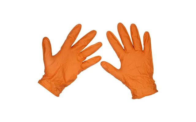 Sealey Diamond Grip Extra Thick Nitrile Powder Free Gloves Orange Xl Pack Of 50 product image