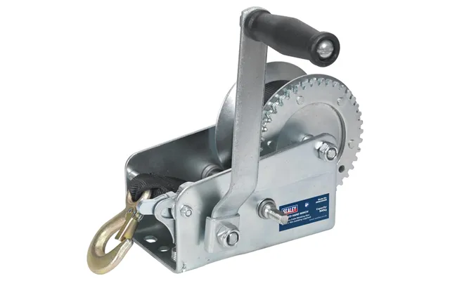 Sealey Hardened Steel Geared Hand Winch With Webbing Strap 900kg product image