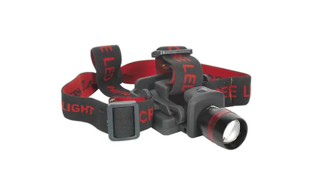 Sealey Led 100 Optical Zoom Head Torch Black Red