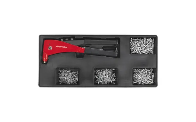 Sealey Riveter And Assorted Rivets Set In Module Tray