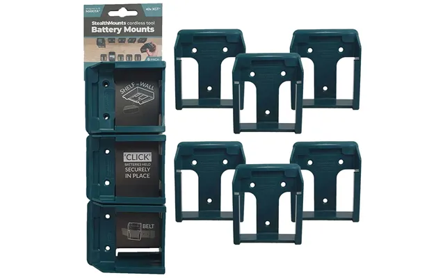 Stealth Mounts 6 Pack Battery Mounts For Makita 40v Xgt Batteries Blue