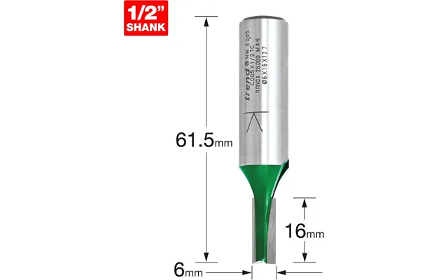 Trend Craftpro Two Flute Straight Router Cutter 6mm 16mm 1 2
