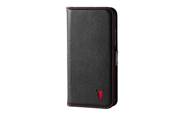 Apple Iphone 11 Pro Leather Case With Stand Function - Black With Red Detail