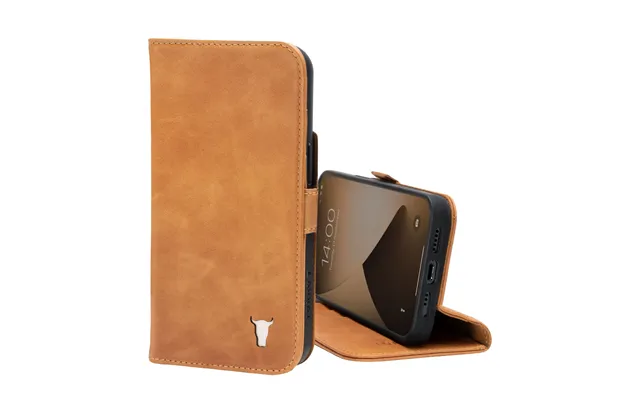 Apple Iphone 12 & Iphone 12 Pro Leather Wallet Case With Stand Function - Tan