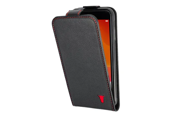 Apple Iphone Se 2022 2020 Iphone 8 & Iphone 7 Leather Flip Case - Black With Red Detail