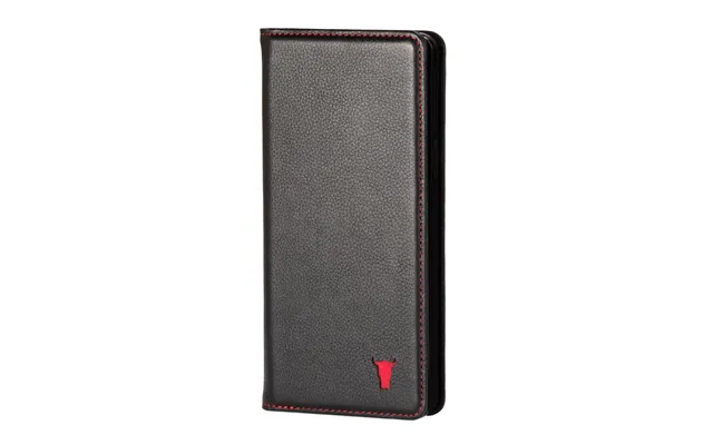Apple Iphone Xr Leather Wallet Case With Stand Function - Black With Red Detail