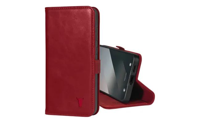 Galaxy S25 Leather Case With Stand Function - Crimson