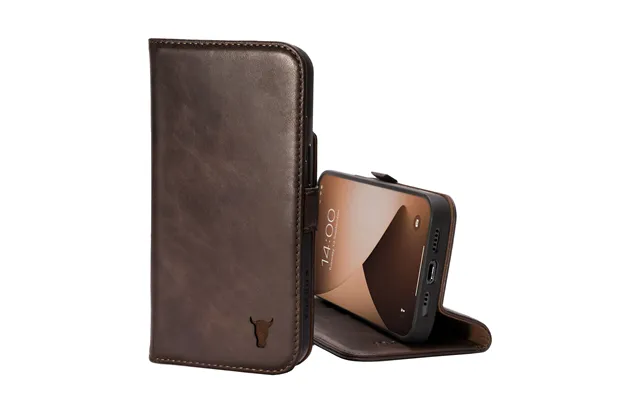 Iphone 13 Pro Leather Case With Stand Function - Dark Brown product image