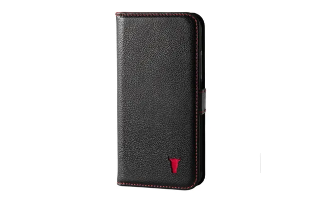 Iphone X & Iphone Xs Leather Wallet Case With Stand Function - Black With Red Detail