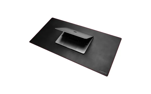 Large Leather Desk Mat 80x40cm - Black With Red Detail