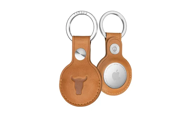 Leather Airtag Keyring - Tan