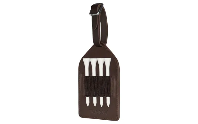 Leather Golf Tee Holder For Golf Bags - Dark Brown