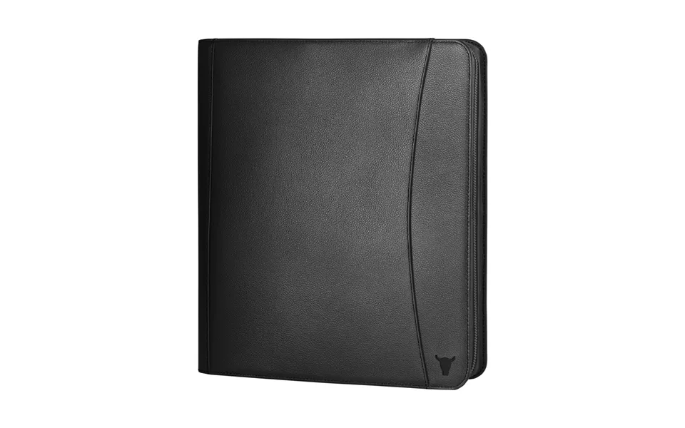 Leather Zipped A4 Conference Folder Portfolio - Black