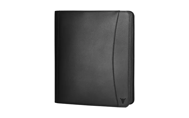 Leather Zipped A4 Conference Folder Portfolio - Black