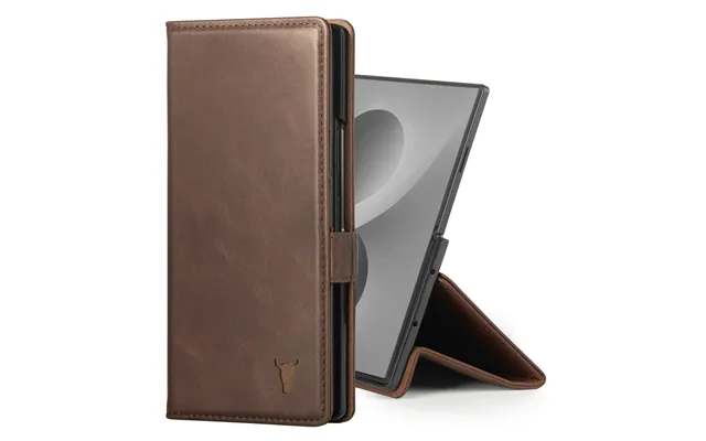 Samsung Galaxy Z Fold8 Ultra Leather Wallet Case With Stand Function - Dark Brown