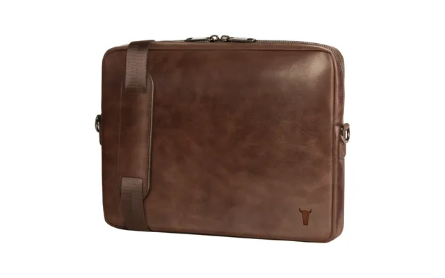 Slim Leather Laptop Bag - Dark Brown product image