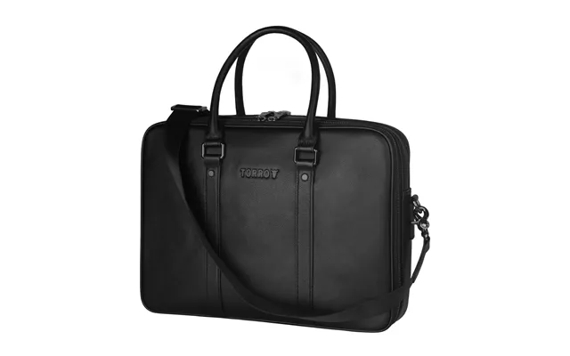 Soft Leather Laptop Briefcase - Black