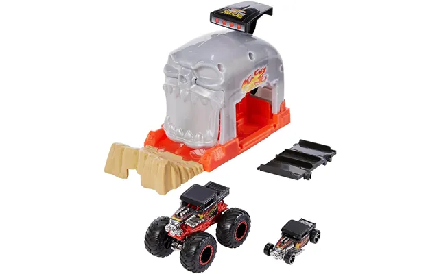 Hot Wheels Monster Truck Pit And Launcher Team Bone Shaker Playset
