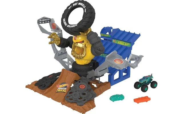 Hot Wheels Monster Trucks Arena Smashers Mega-wrex Vs Crushzilla Takedown Playset