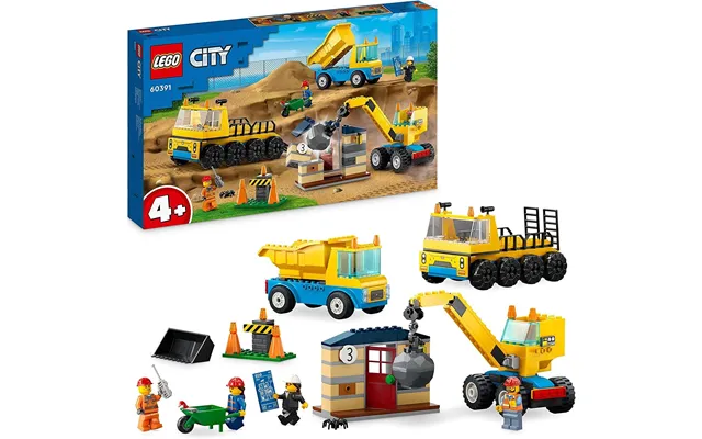 Lego City Construction Trucks And Wrecking Ball Crane 60391