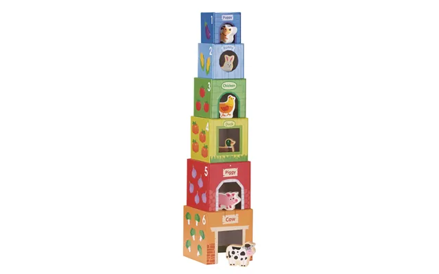 Lelin Wooden Stacking Cubes - Farm Animals