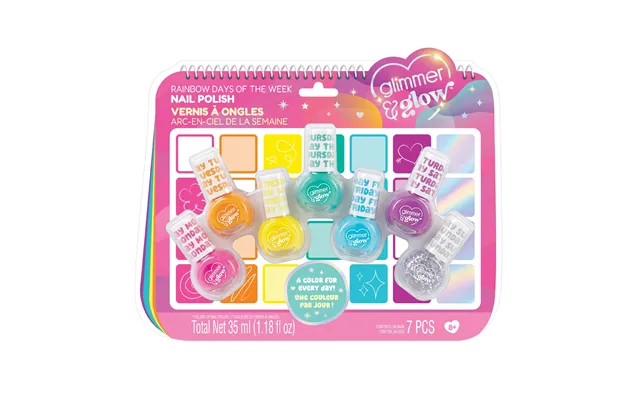 Make It Real Glimmer & Glow Rainbow Days Of The Week Nail Polish