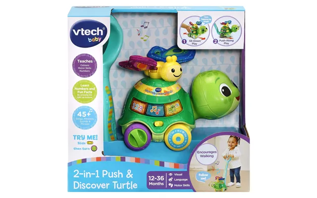 Vtech Baby 2-in-1 Push & Discover Turtle