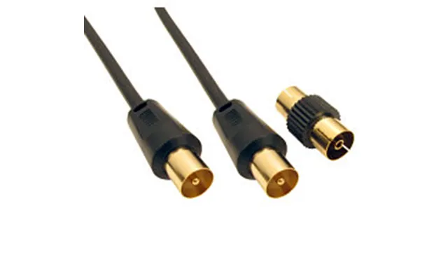 10m Tv Aerial Cable Black Gold Plated Male To Male