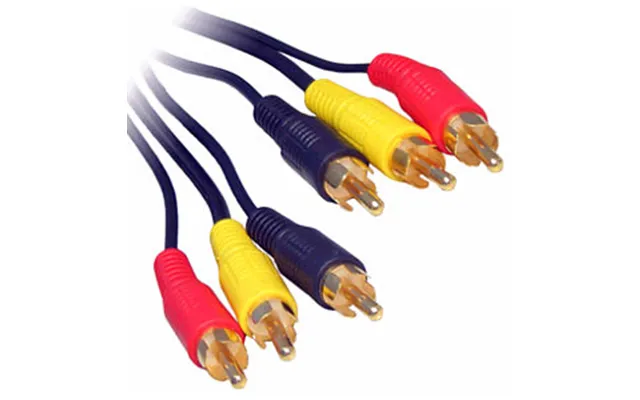 3 Rca To 3 Rca Phono Cable Video Stereo Rca Phono Cable Gold 15m