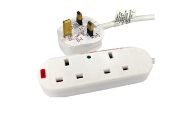 3m Surge Protected Uk Power Extension - 2 Ports