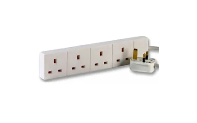 4 Way Extension Lead White 0.5m Cable