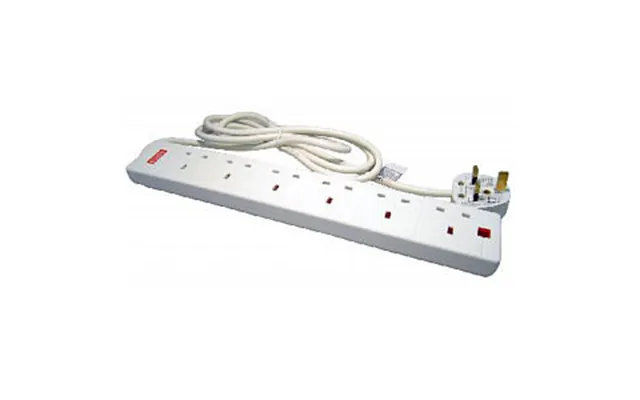 5m Surge Protected Uk Power Extension - 6 Ports