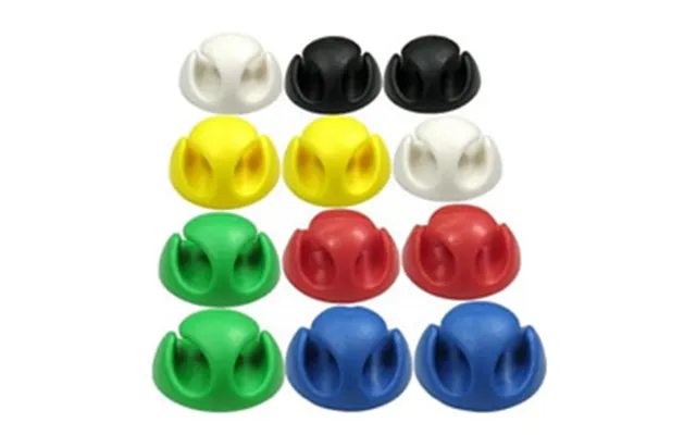 Desk Tidy Cable Management Mixed Colour 12 Pack Dual Channel