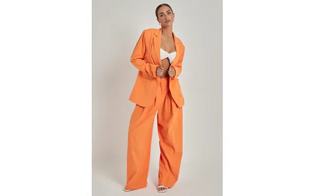 Linen Look Wide Leg Trouser - 8