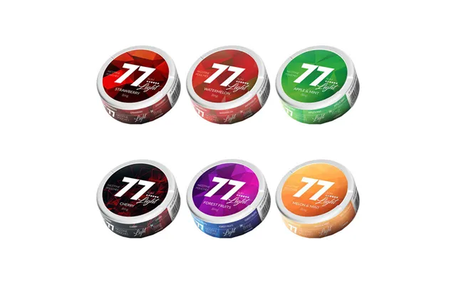 77 Slim Light Nicotine Pouches 20 Pouches Box