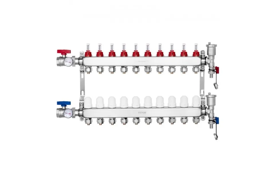 Vevor 10-branch Radiant Heat Manifold 1.27 Cm Pex Tubing Floor Heating Manifold Set