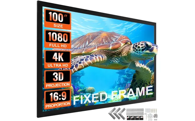 Vevor 100inch Diagonal Projector Screen 16 9 4k Hd Projector Aluminum Frame Portable Projector Screen Wall Mount For Hom