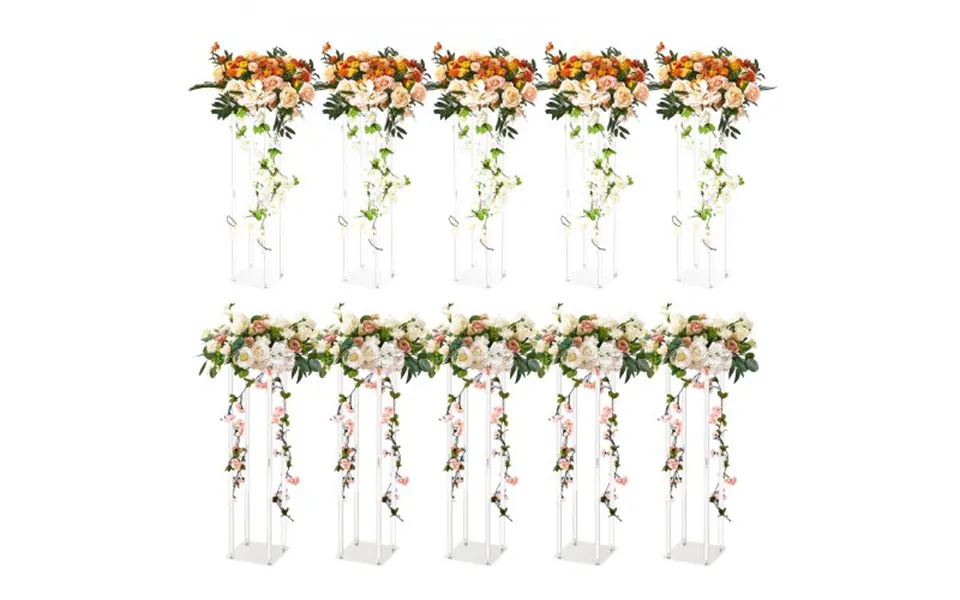 Vevor 10pcs 23.6inch 60cm High Wedding Flower Stand - With Acrylic Laminate,acrylic Vase Column Geometric Centerpiece St